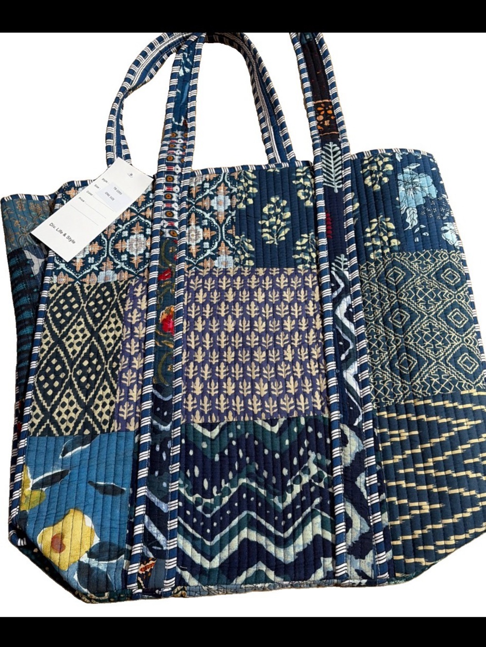 NWT boho Quilted Patchwork Tote Bag  shopper handbag